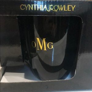 Cynthia Rowley Black OMG coffee mug